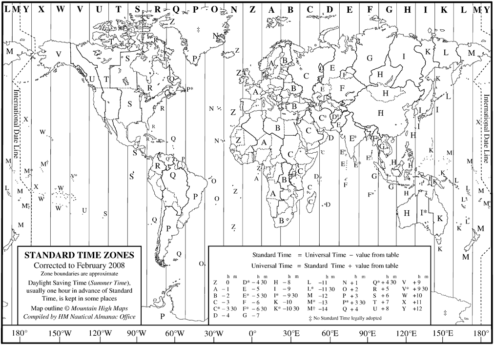 time zone map. world with time zones for